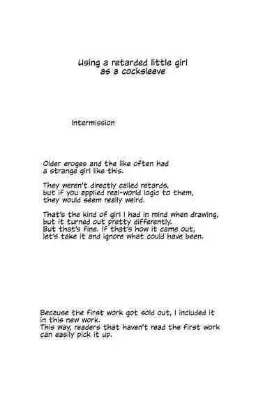 [Kuromahou Kenkyuujo (Nukaji)] Chishou no Ko o Onaho ni Suru 1-3 | Using A Retarded Little Girl As A Cocksleeve 1-3 [English]