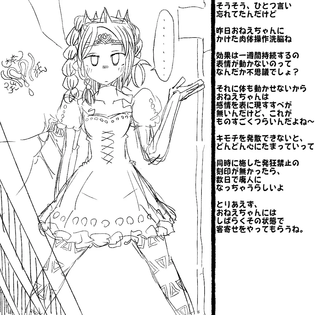 Boukoku Oujo no Shimai, Imouto ni Muhyoujou Kotei de Zecchou Zeme Choukyou o Hodokosareru Ane