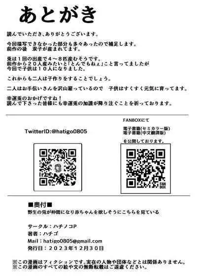 Yasei no Usagi ga Nakama ni Aka-chan o Hoshisou ni Kochira o Miteiru