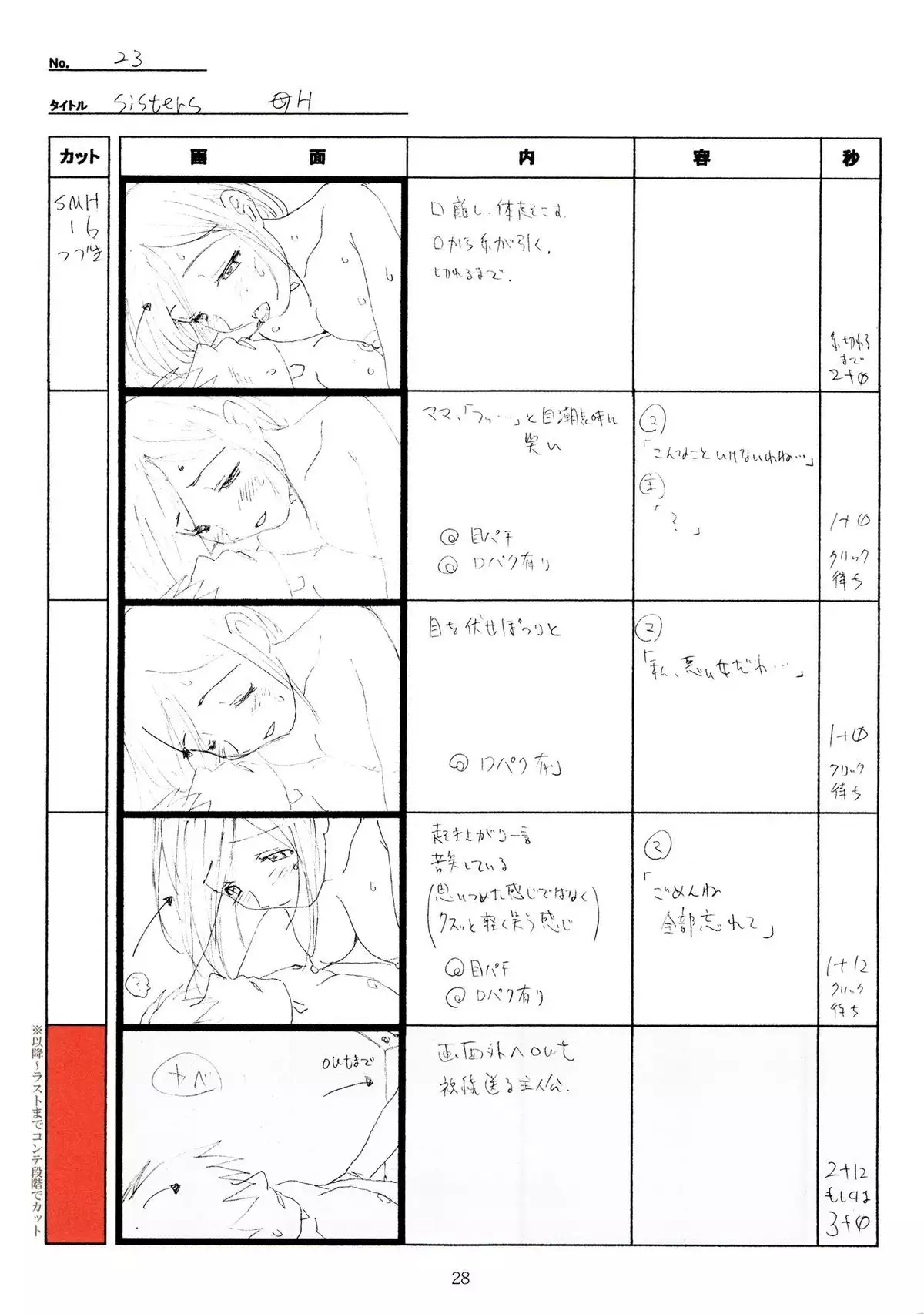 SISTERS -Natsu no Saigo no Hi- H Scene All Part Storyboard
