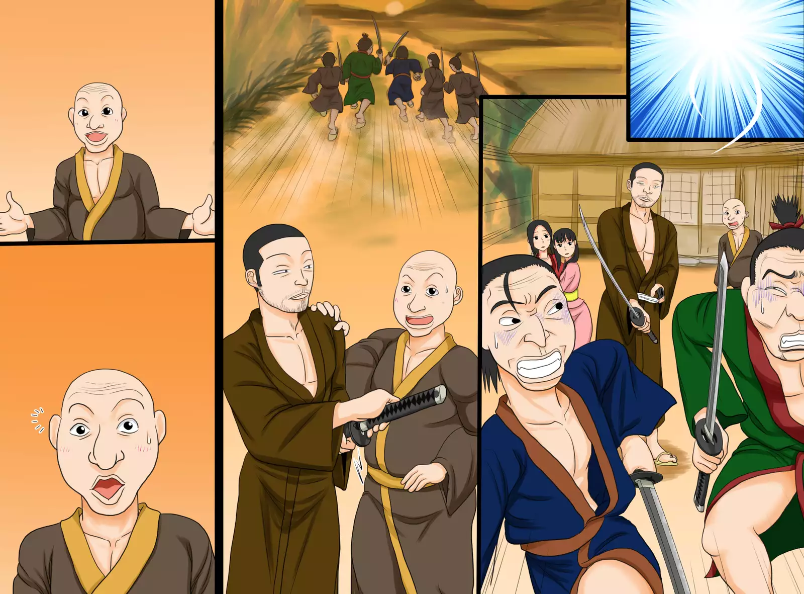 Kimono Han-nugi Oyako-don - Jidai-geki Fuumi