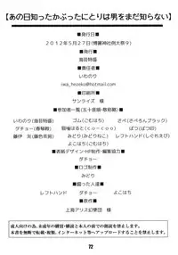 (Reitaisai 9) [Nori Tokumori (Iwanori)] Ano Hi Shittakabutta Nitori wa Otoko wo Mada Shiranai. (Touhou Project)