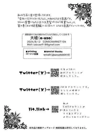 Tsuukin Douchuu de Anoko ga Midara na Koui o Shite Kuru Hanashi 9